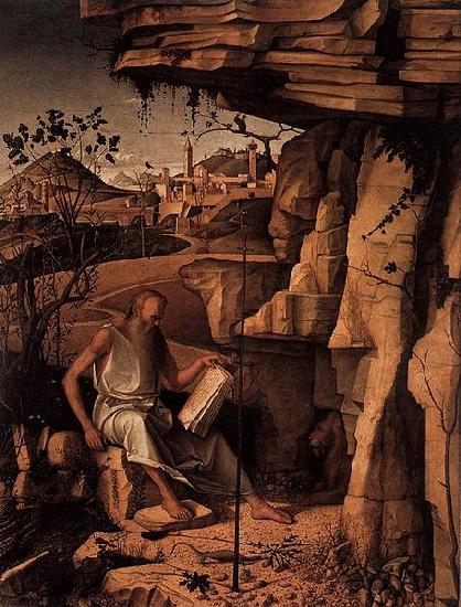 Giovanni Bellini St Jerome Reading in the Countryside Sweden oil painting art